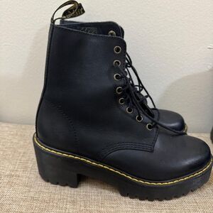 Dr. MARTENS Black Platform Lace-Up Boots